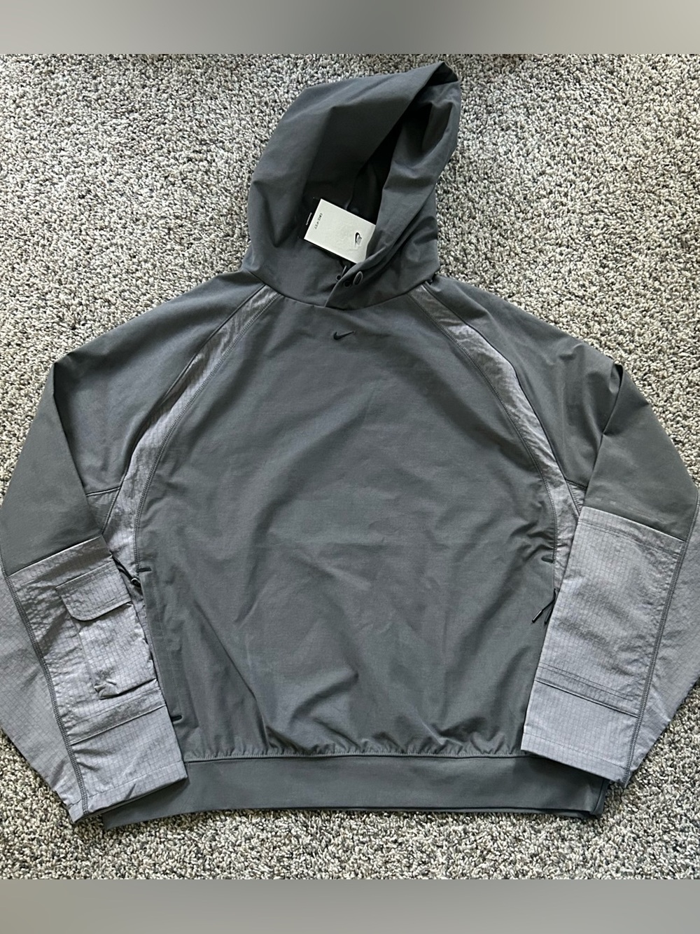 Nike Tech Dri-FIT Shori Knit Utility Hoodie Gray Mens Size Medium IF1341-068